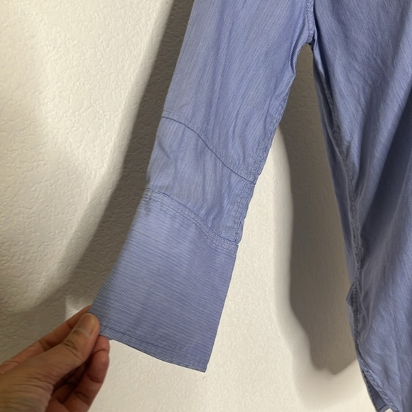 Helmut Lang Ottoman Striped Long Sleeve Shirt Buttondown Women's Medium Preppy - Picture 5 of 13